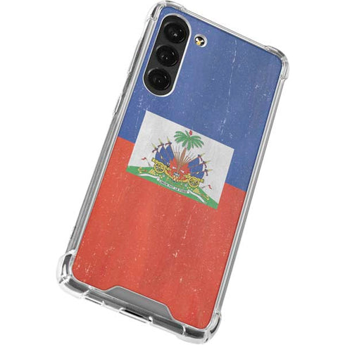 Haiti Flag Distressed Galaxy S23 Plus Clear Case